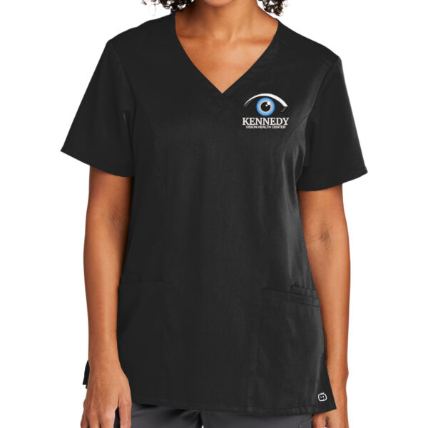 Wink® Women’s Premiere Flex™ V-Neck Top - Embroidered Logo Thumbnail