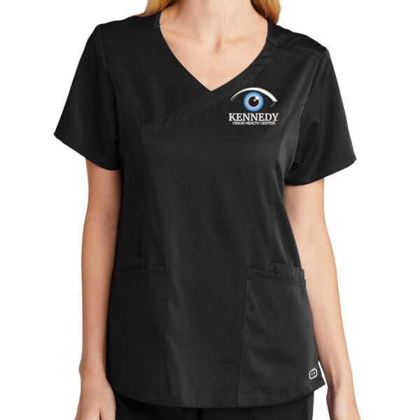 Wink® Women’s Premiere Flex™ Mock Wrap Top - Embroidered Logo Thumbnail