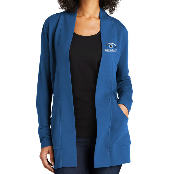Port Authority® Women's Microterry Cardigan - Embroidered Logo Thumbnail