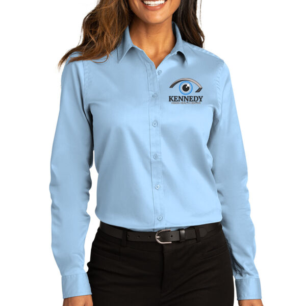 Port Authority® Women's Long Sleeve SuperPro React ™ - Embroidered Logo Thumbnail