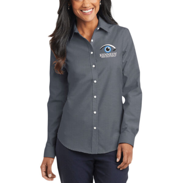 Port Authority® Women's SuperPro™ Oxford Shirt - Embroidered Logo Thumbnail