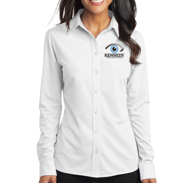 Port Authority® Women's Dimension Knit Dress Shirt - Embroidered Logo Thumbnail