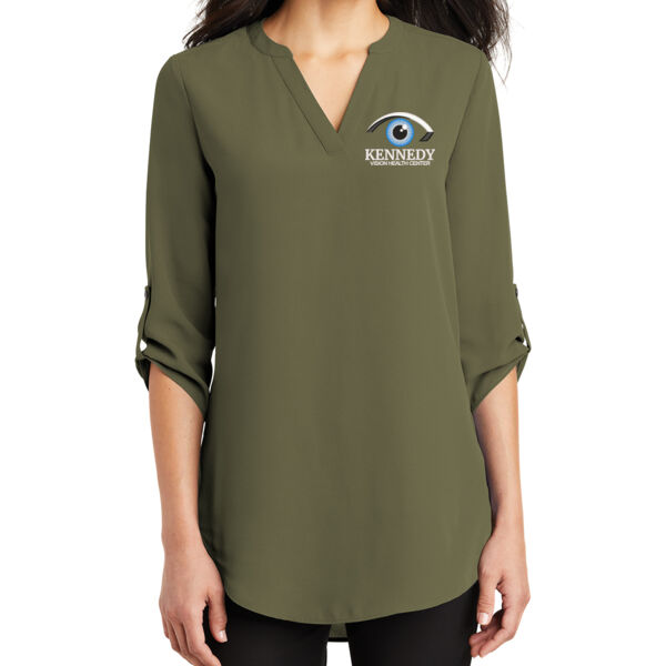 Port Authority ® Women's 3/4-Sleeve Tunic Blouse - Embroidered Logo Thumbnail