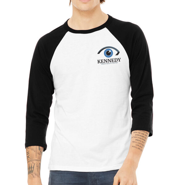 BELLA+CANVAS ® Unisex 3/4-Sleeve Baseball Tee - Printed Logo Thumbnail