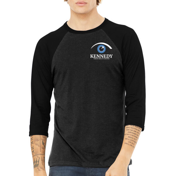 BELLA+CANVAS ® Unisex 3/4-Sleeve Baseball Tee - Printed Logo Thumbnail