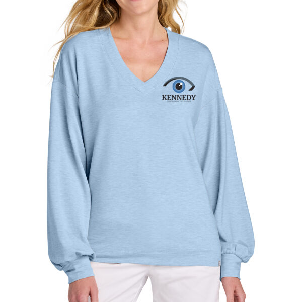 TravisMathew Women's Long Weekend V-Neck - Printed Logo Thumbnail