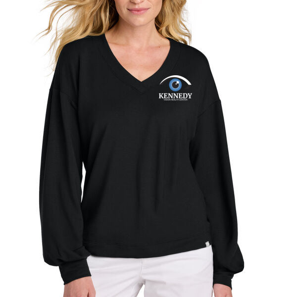 TravisMathew Women's Long Weekend V-Neck - Printed Logo Thumbnail