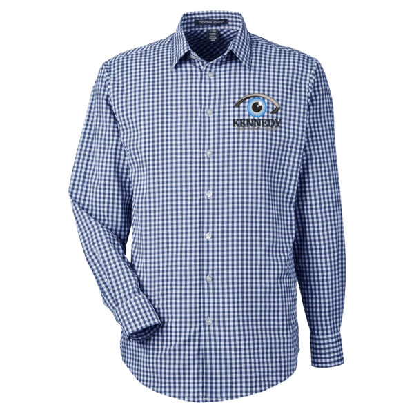 Devon & Jones - Men's CrownLux Performance Gingham Dress Shirt - Embroidered Logo Thumbnail