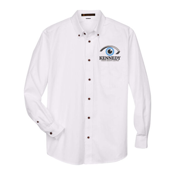 Harriton - Men's Tall Easy Blend Twill Dress Shirt - Embroidered Logo Thumbnail