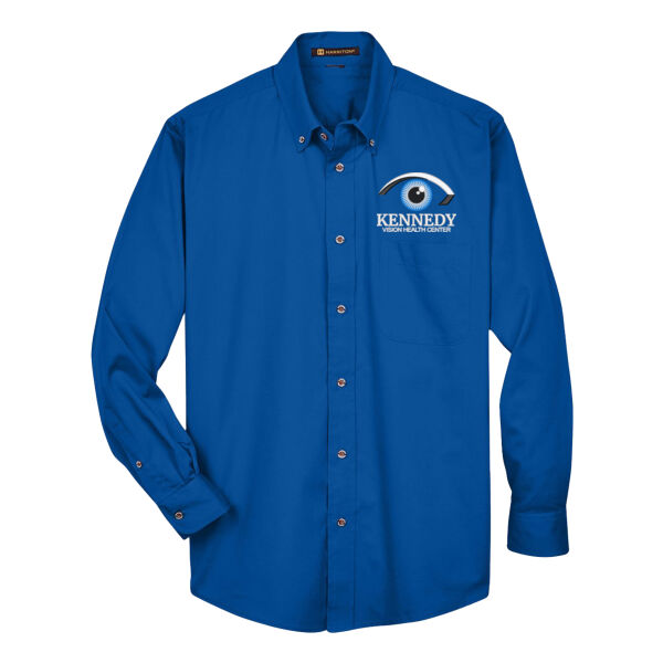 Harriton - Men's Tall Easy Blend Twill Dress Shirt - Embroidered Logo Thumbnail
