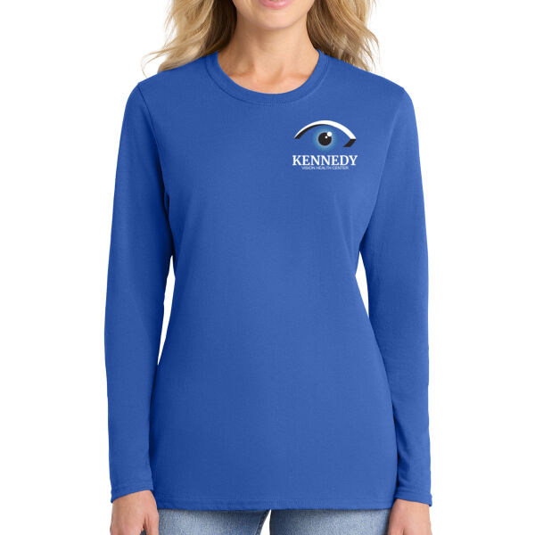 Port & Co - Women's Long Sleeve Core Cotton Tee - Printed Logo  Thumbnail
