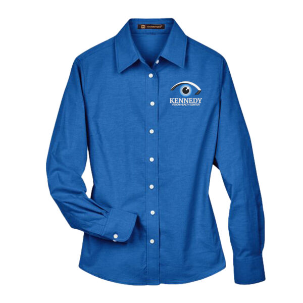 Harriton - Women's Long Sleeve Oxford Dress Shirt - Embroidered Logo Thumbnail