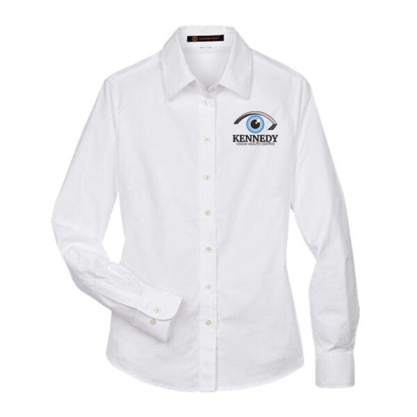 Harriton - Women's Long Sleeve Oxford Dress Shirt - Embroidered Logo Thumbnail