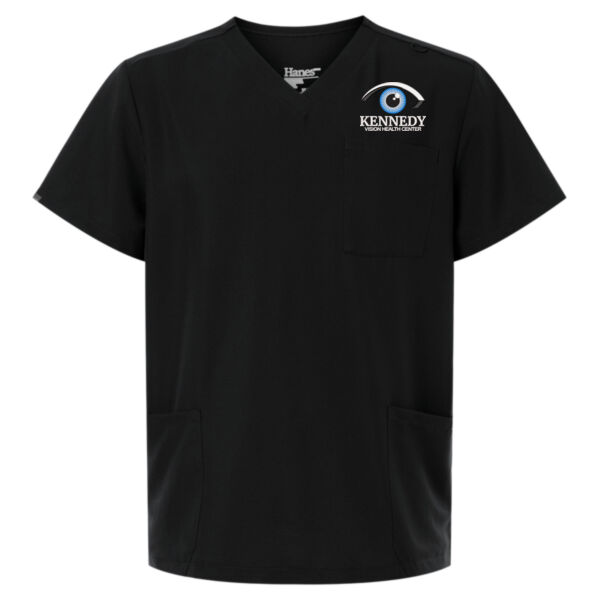 Hanes - Men's V-Neck 3 Pocket Scrub Top - Embroidered Logo Thumbnail